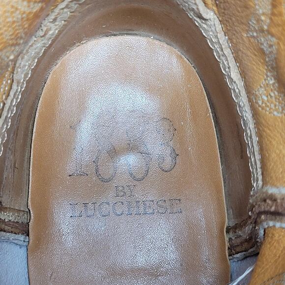 Lucchese 1883 Boots 6.5B Brown Lizard Leather Two Tone Cowboy Western Cowgirl - Picture 11 of 15